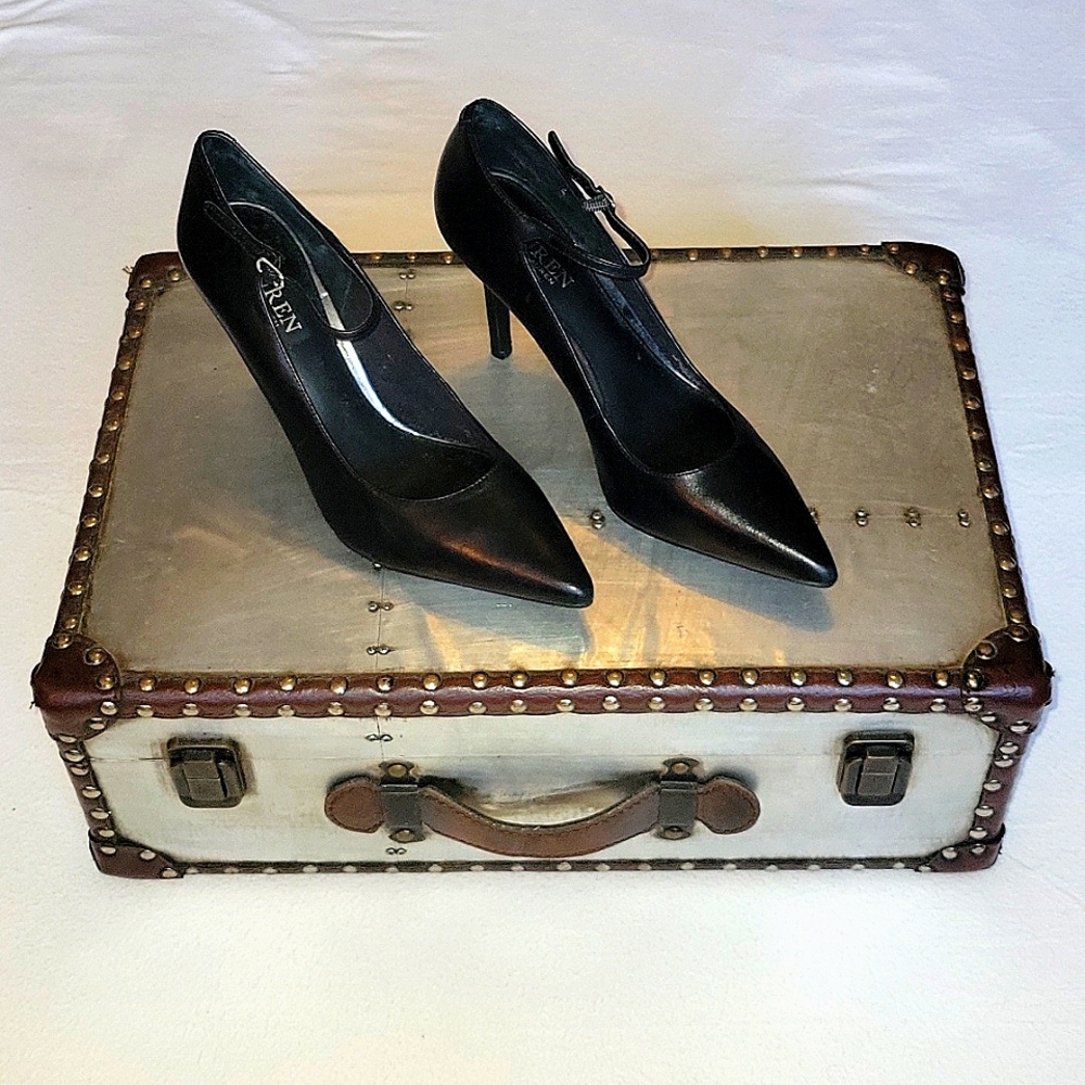 Womens Genuine Leather Ralph Lauren Mary Jane Heels